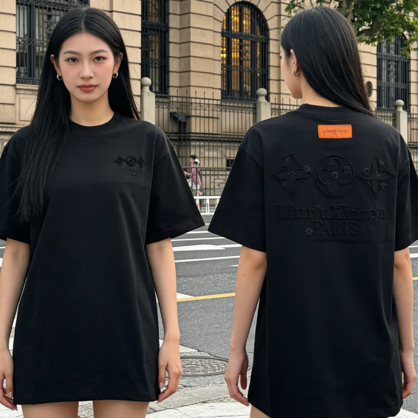 Louis Vuitton/Louis Vuitton three-flower embroidered short sleeves